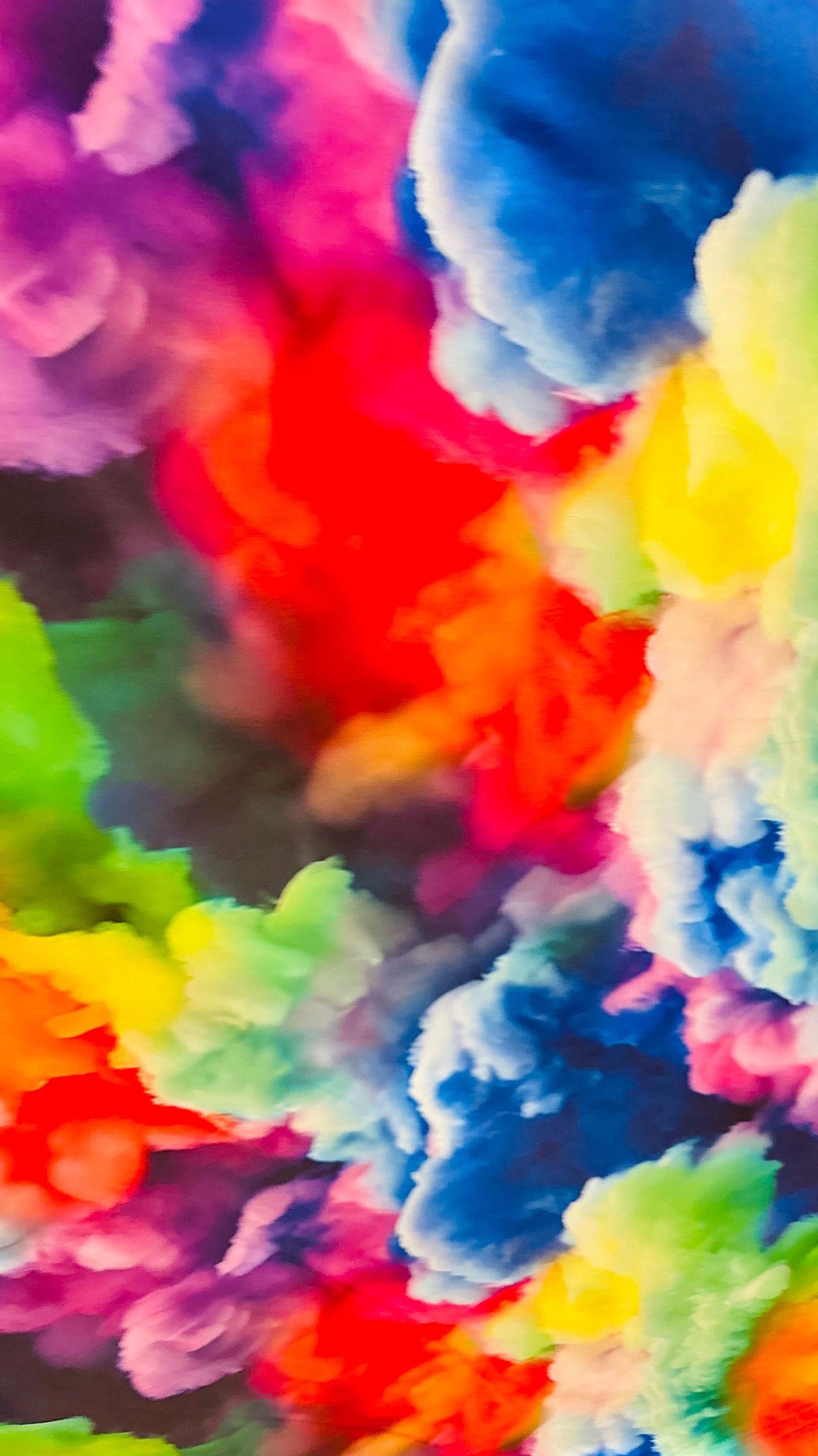New Rainbow clouds design print on nylon spandex 4way Stretch blue multicolor 58/60" Sold by the yd. Ships worldwide from Los Angeles CA
