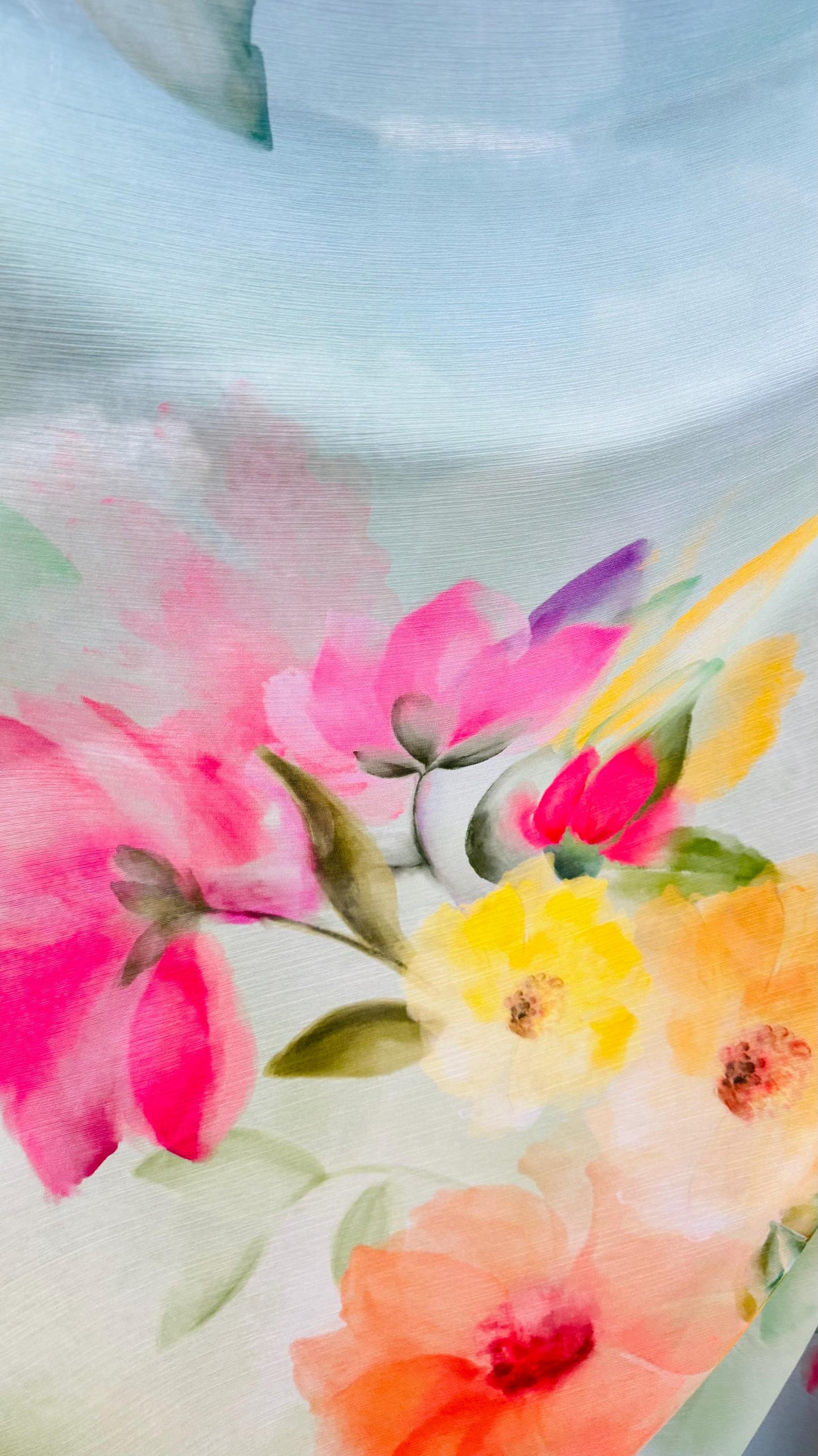 New Romantic Flowers design Multicolor print on great quality of high multi chiffon silk non stretch 58/60” Sold by the YD. Ships worldwide