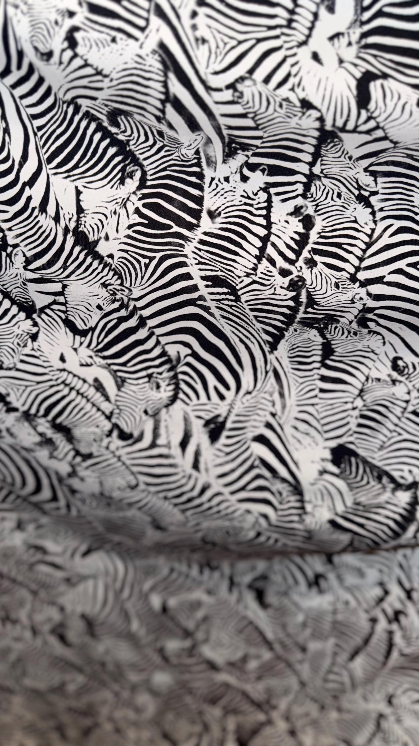 New Safari Zebra design print on nylon spandex 4-way stretch 58/60” Sold by the YD. Ships worldwide from Los Angeles California USA.