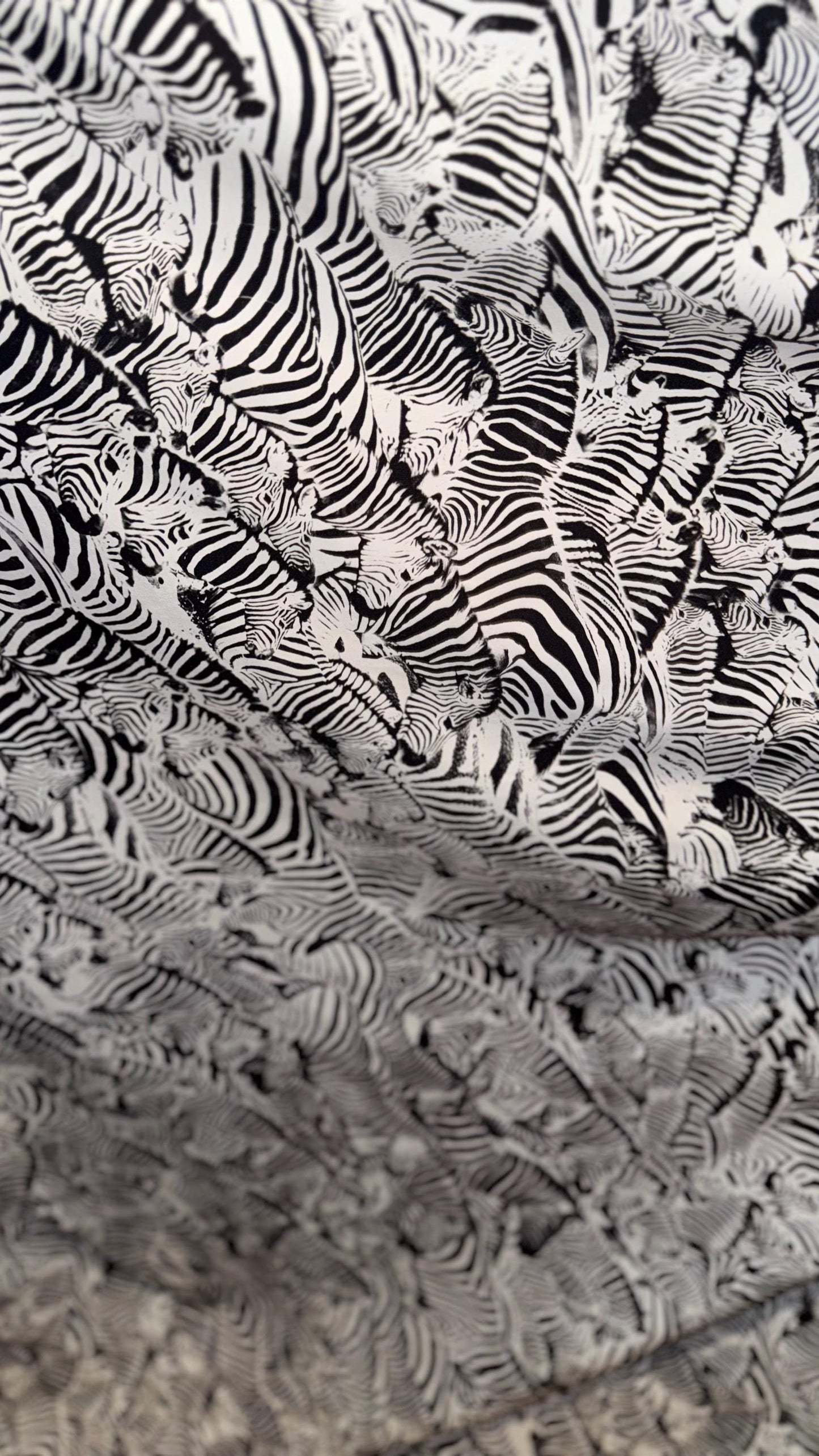 New Safari Zebra design print on nylon spandex 4-way stretch 58/60” Sold by the YD. Ships worldwide from Los Angeles California USA.