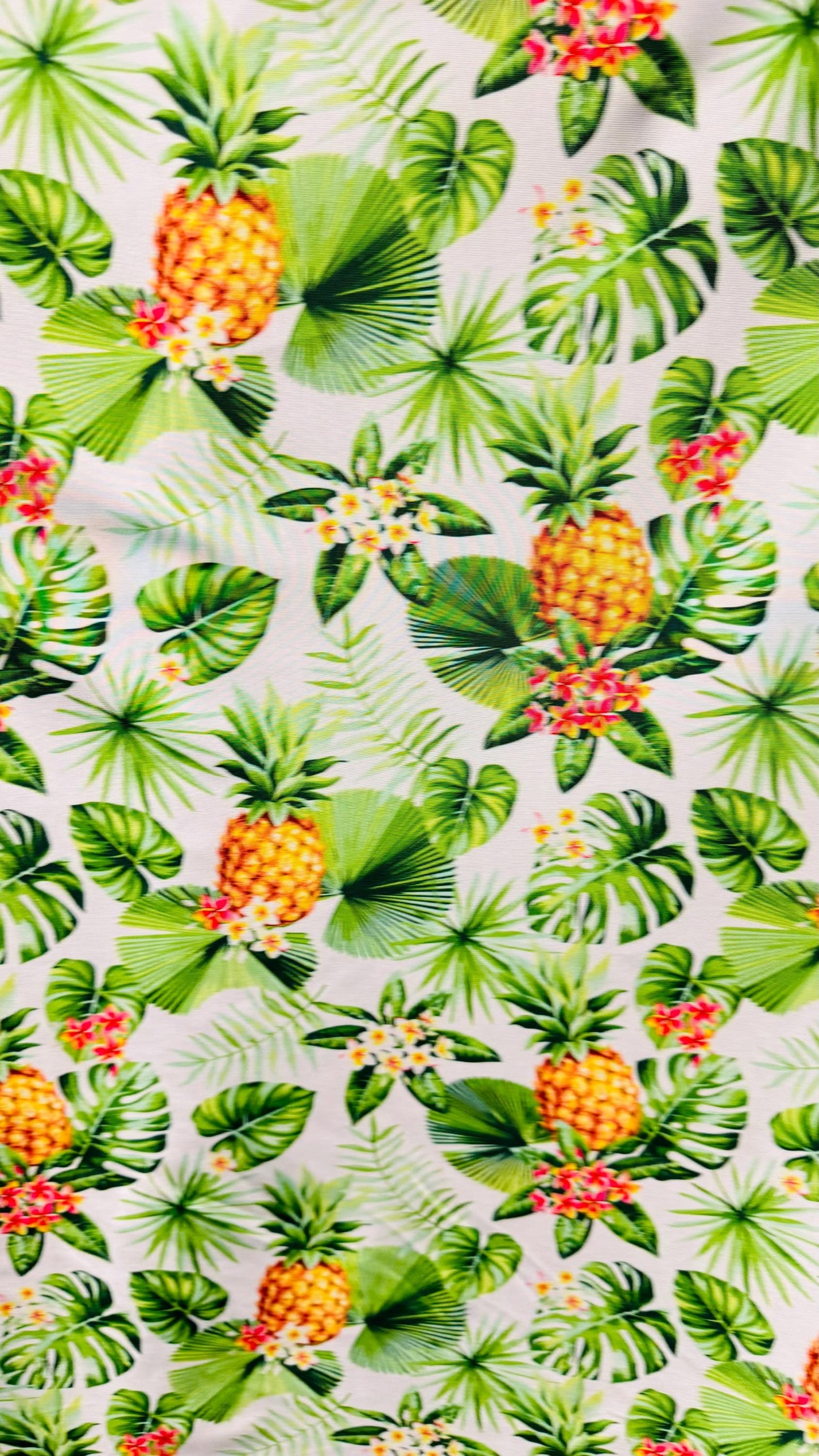 New Pineapple tropical design multicolor print on best quality of nylon spandex 4-way stretch 58/60” Sold by the YD. Ships Worldwide