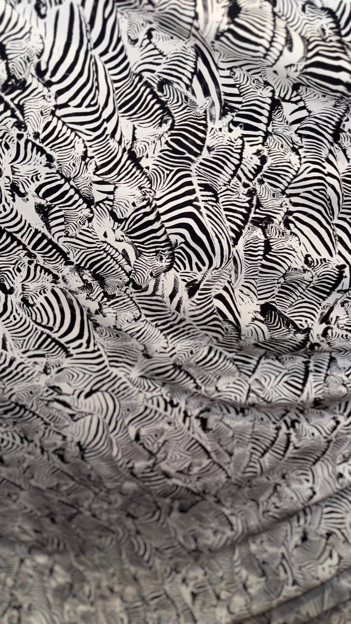 New Safari Zebra design print on nylon spandex 4-way stretch 58/60” Sold by the YD. Ships worldwide from Los Angeles California USA.