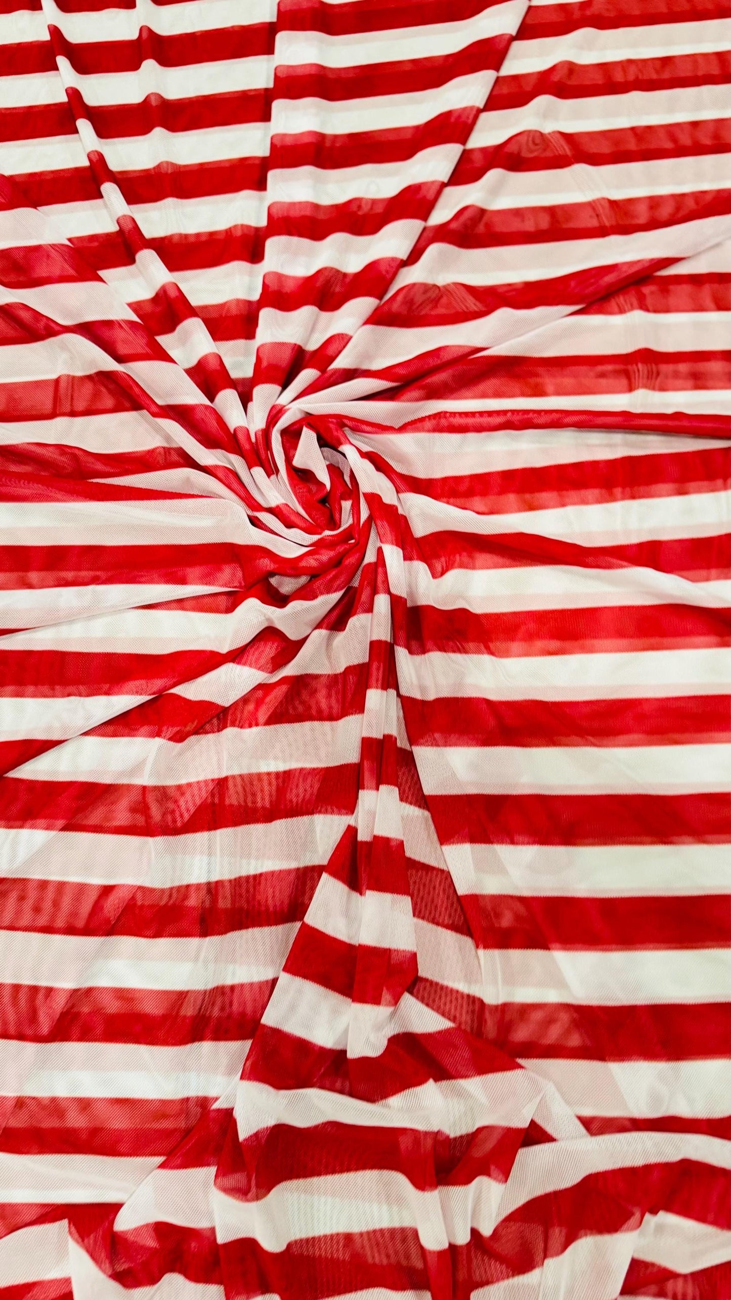 Stripes design 1” size Red/White & Black/White print on power mesh 4-way stretch 58/60” Sold by the YD. Ships Worldwide from Los Angeles CA