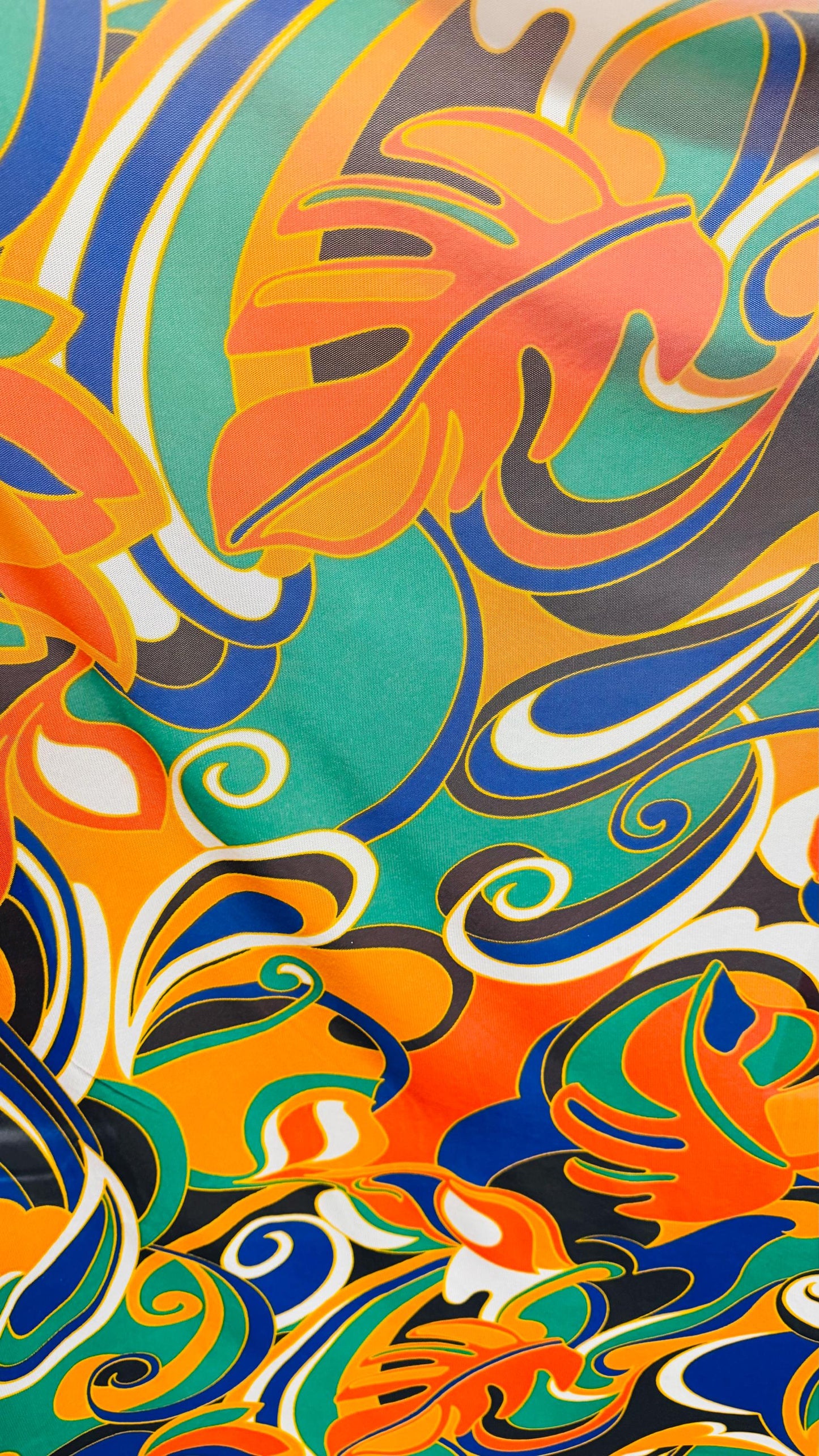 New Swirl abstract design Multicolo print on great quality of power mesh 4-way stretch 58/60” Sold by the YD. Ships Worldwide from L.A