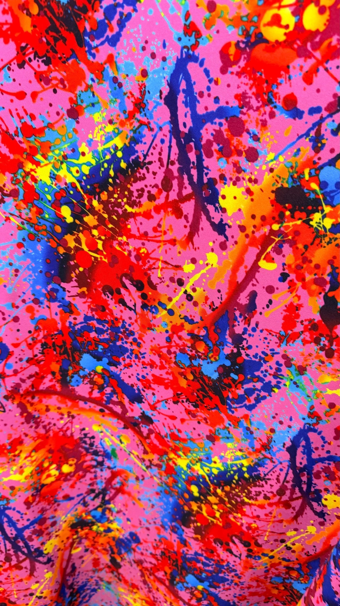 Graffiti paint design Multicolor nylon spandex 4- way stretch 58/60" sold by the YD. Ships worldwide from Los Angeles California USA
