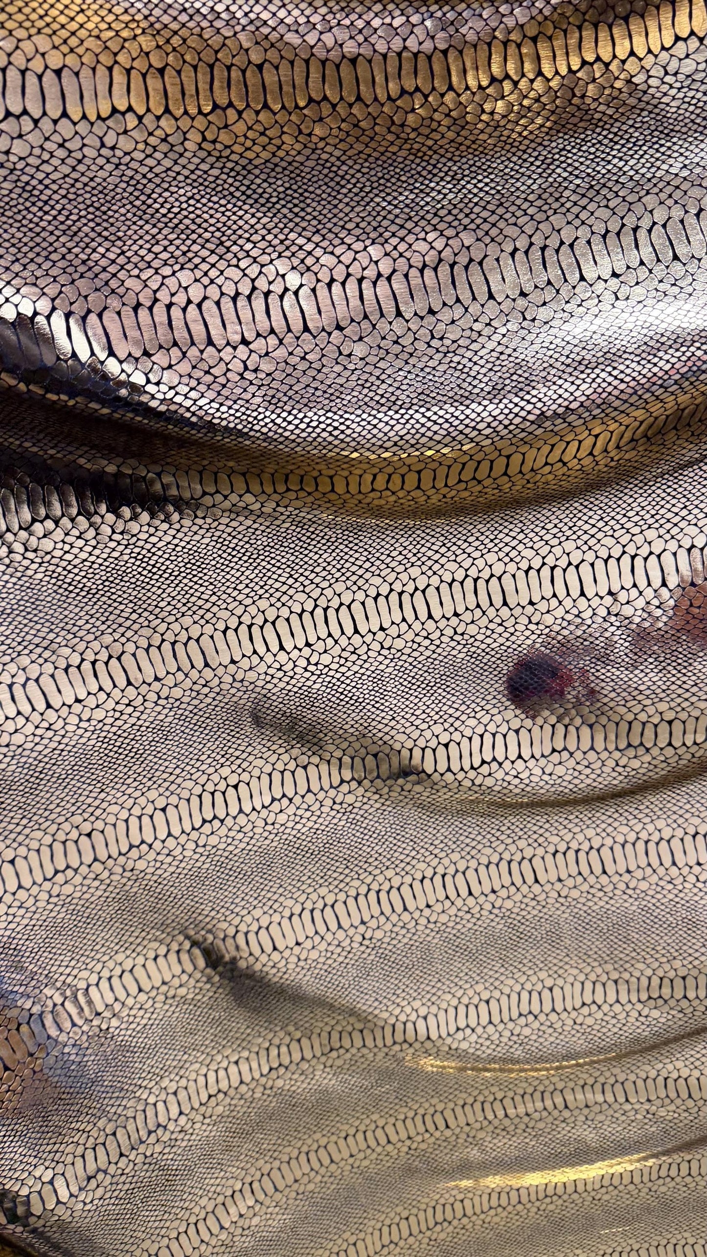 Luxury snake skin design Gold/Black metallic stretch velvet 4-way stretch 58/60” Sold by the YD. Ships worldwide from Los Angeles California
