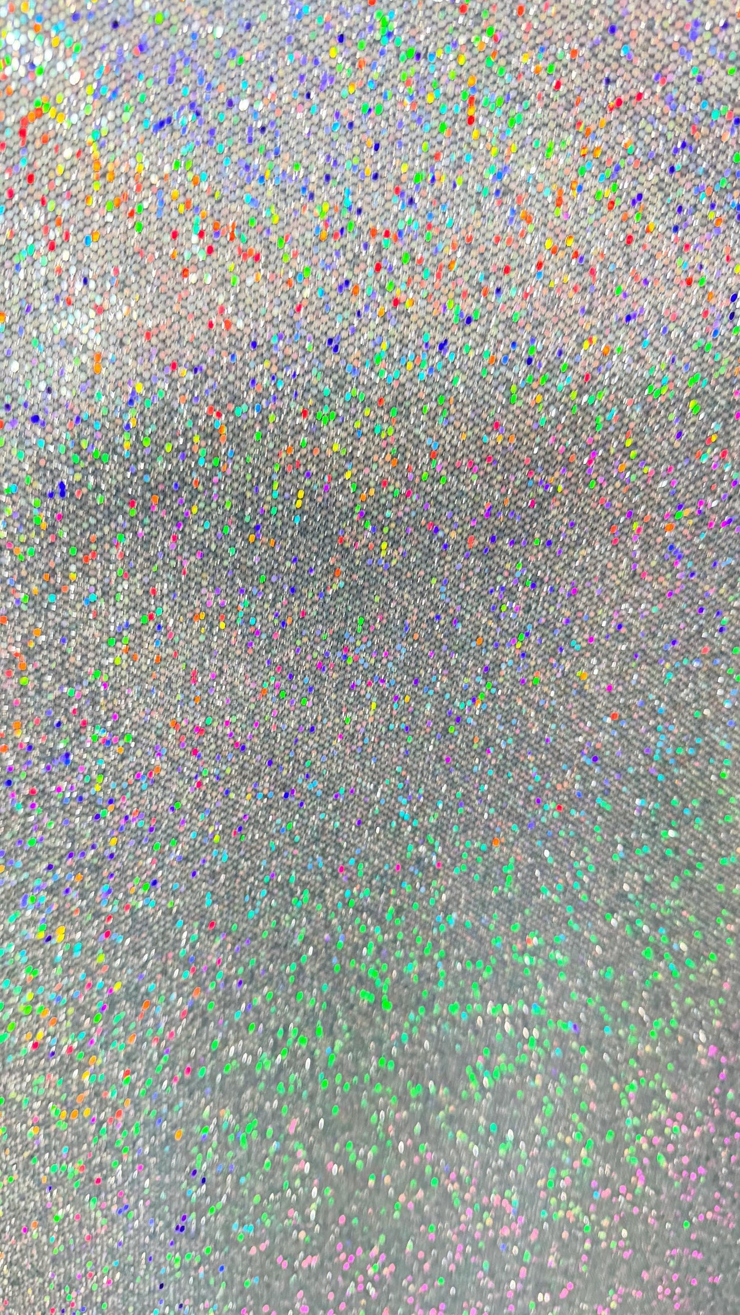 New Twill fabric non stretch with silver holo metallic foil all over 58/60" Sold by the YD. Ships worldwide from Los Angeles California USA.