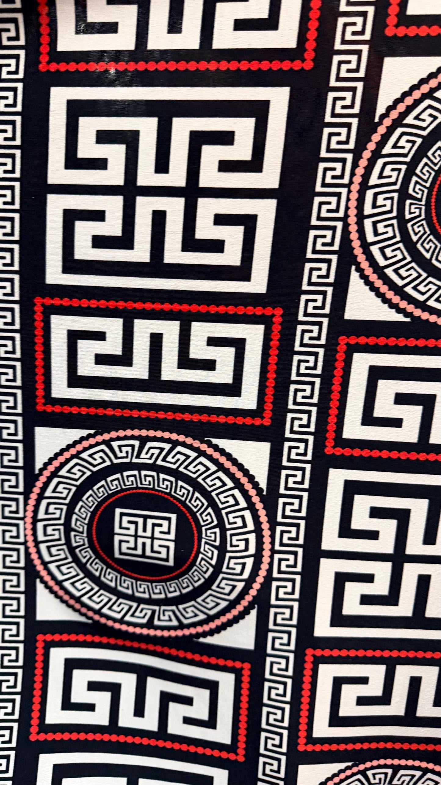 New modern brand fashion design print on poly spandex 4-way stretch 58/60” Sold by the YD. Ships worldwide from Los Angeles California USA.