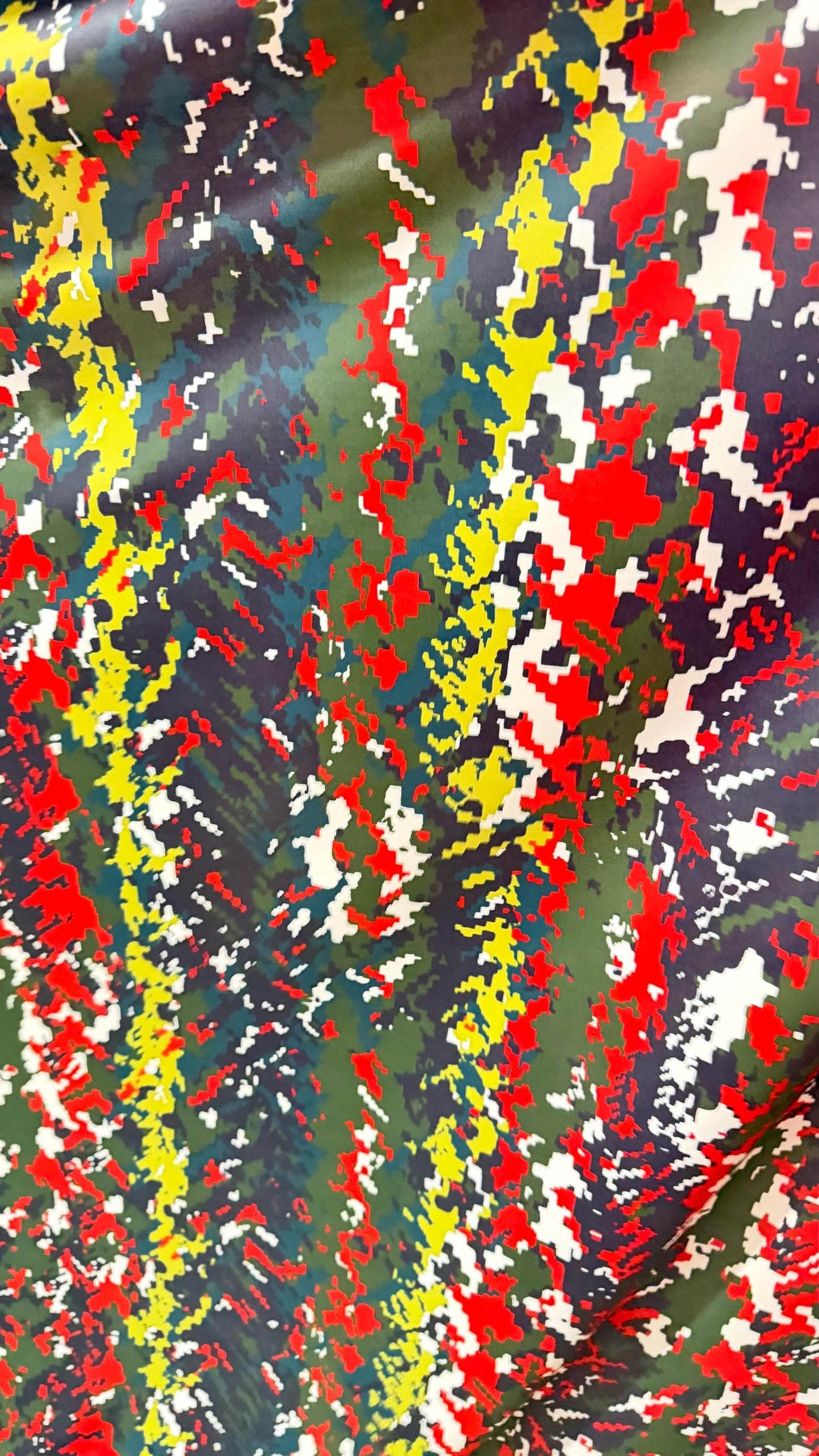 Camouflage Digital design print on nylon spandex 4way Stretch 58/60" Sold by the yd. Ships worldwide from Los Angeles California USA.