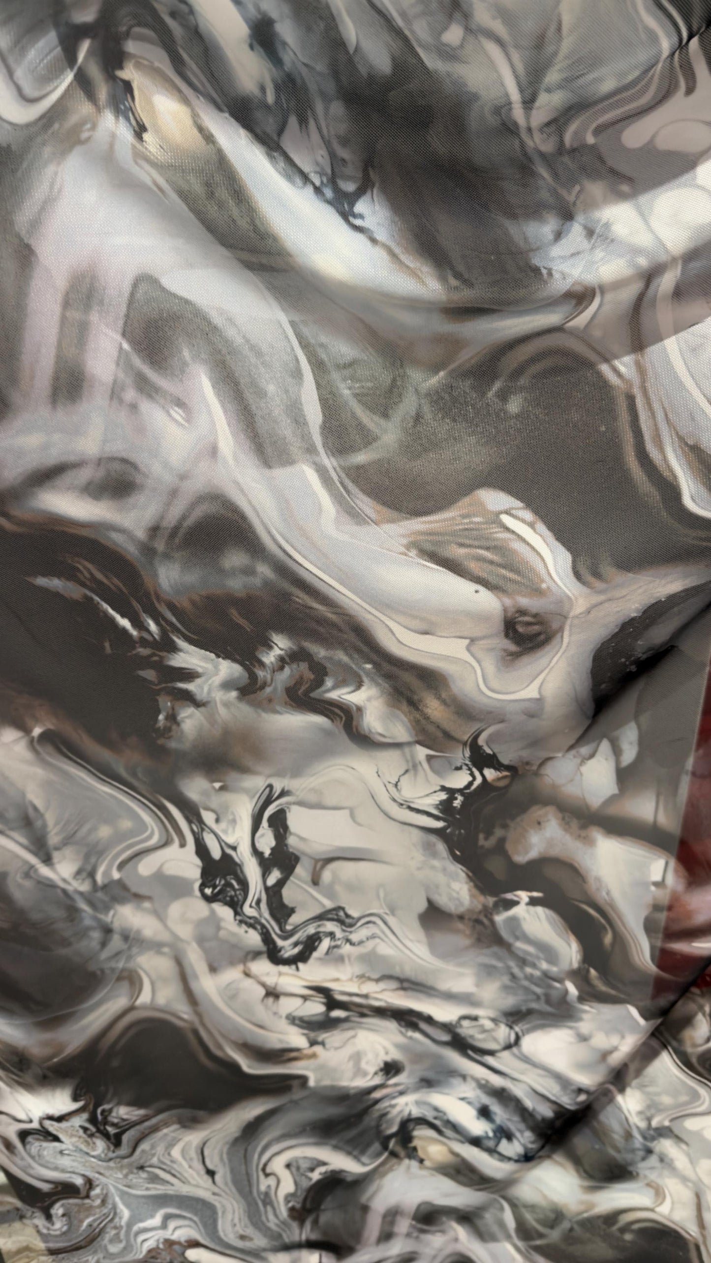 New Marble abstract design Gray/white print on power mesh nylon spandex 4-way stretch 58/60”