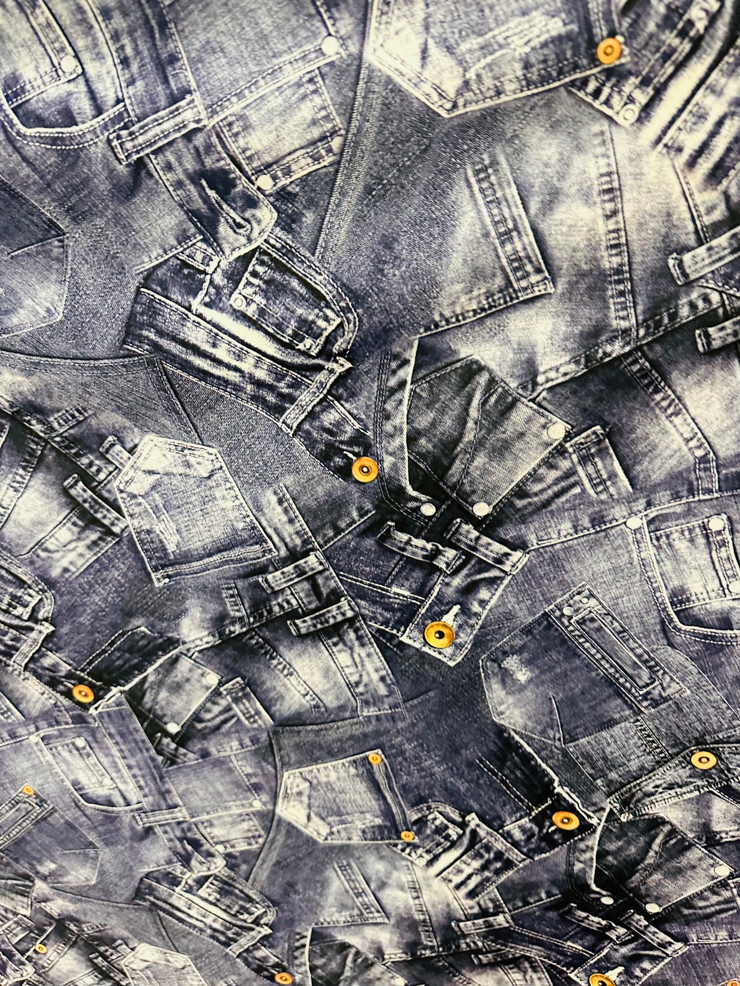 New Denim Jeans design print on great quality of Nylon Spandex 4-way stretch 58/60”