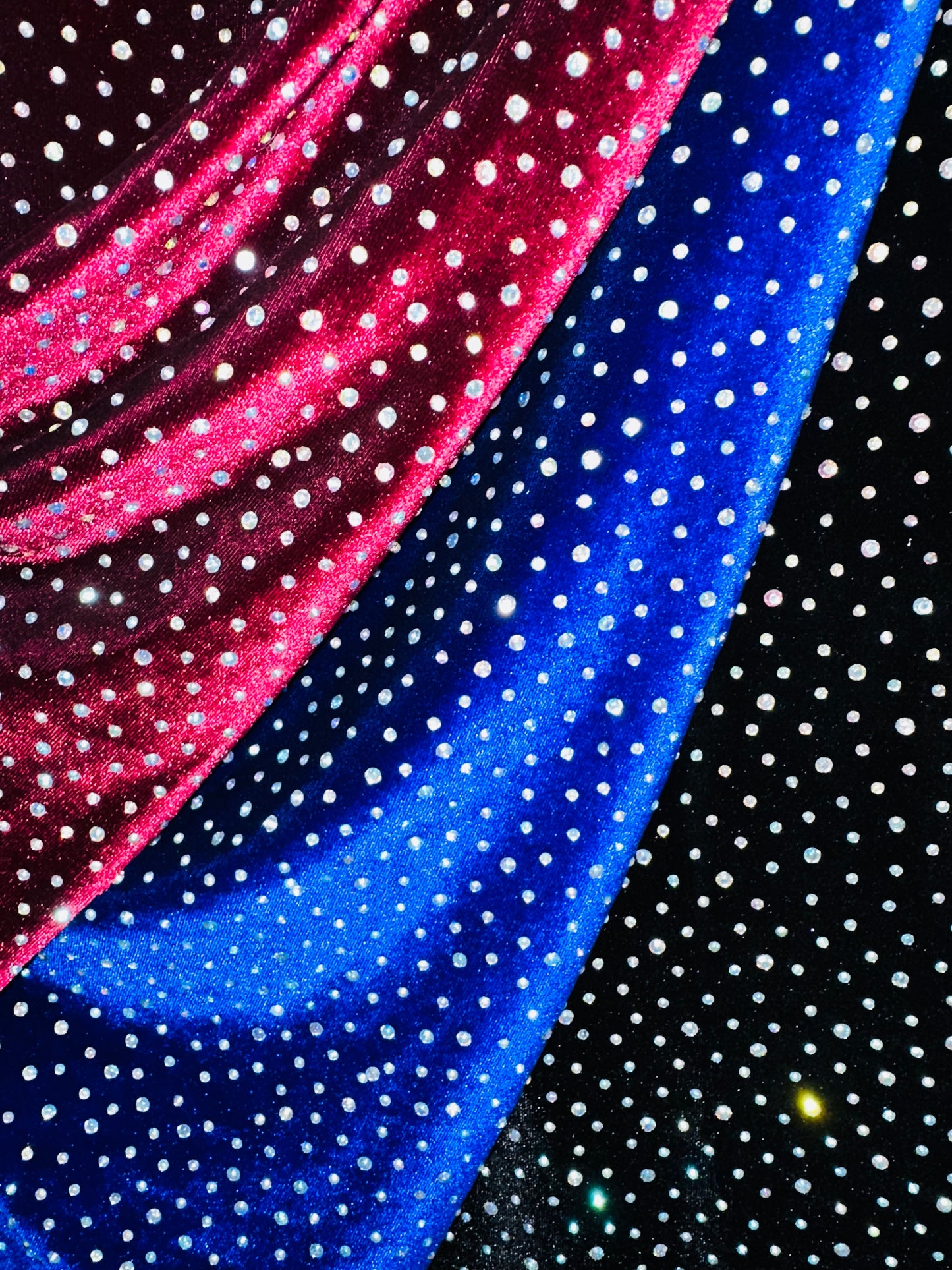 Luxury Rhinestone on stretch velvet 4-way stretch 58/60”