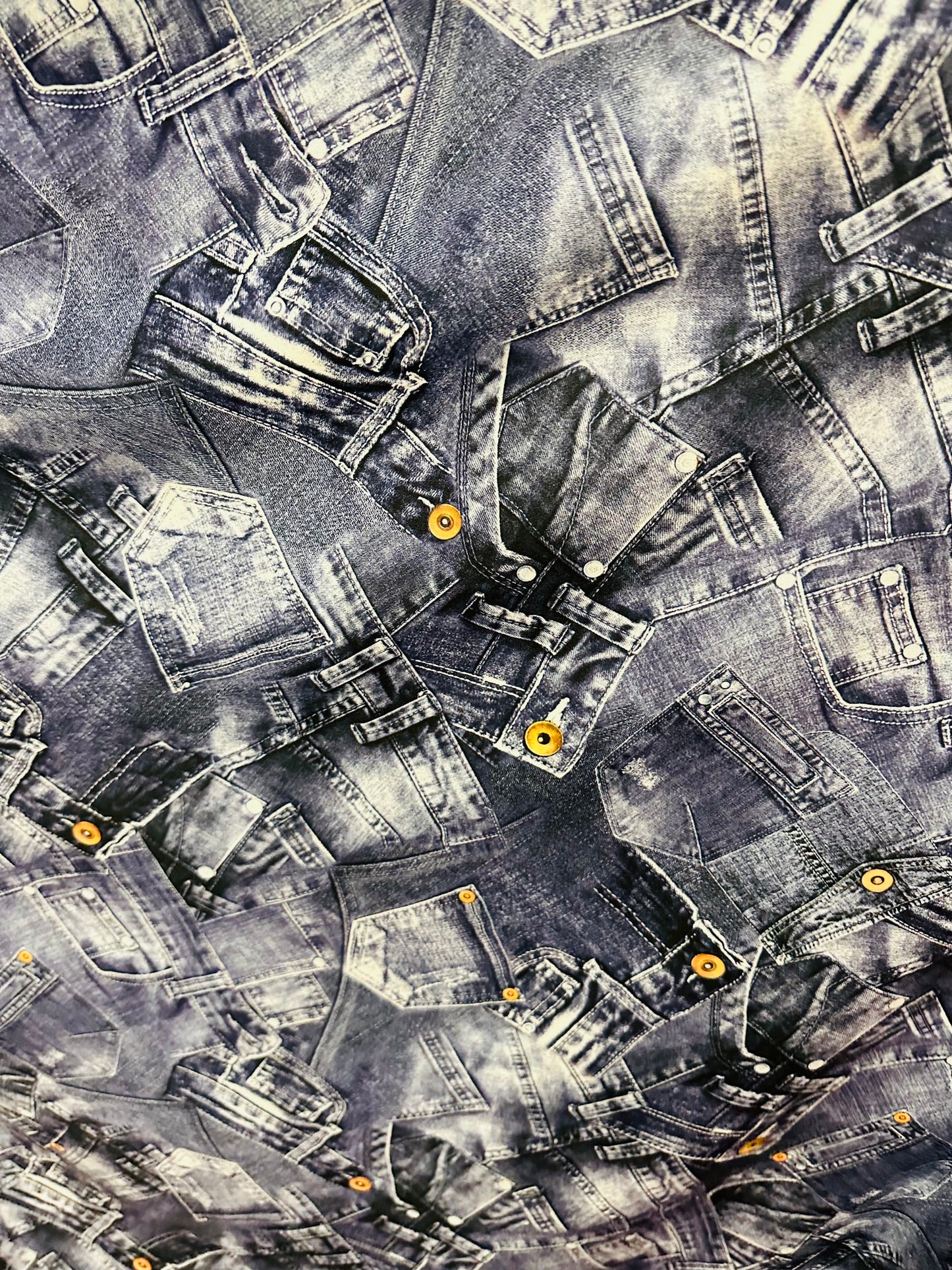 New Denim Jeans design print on great quality of Nylon Spandex 4-way stretch 58/60”