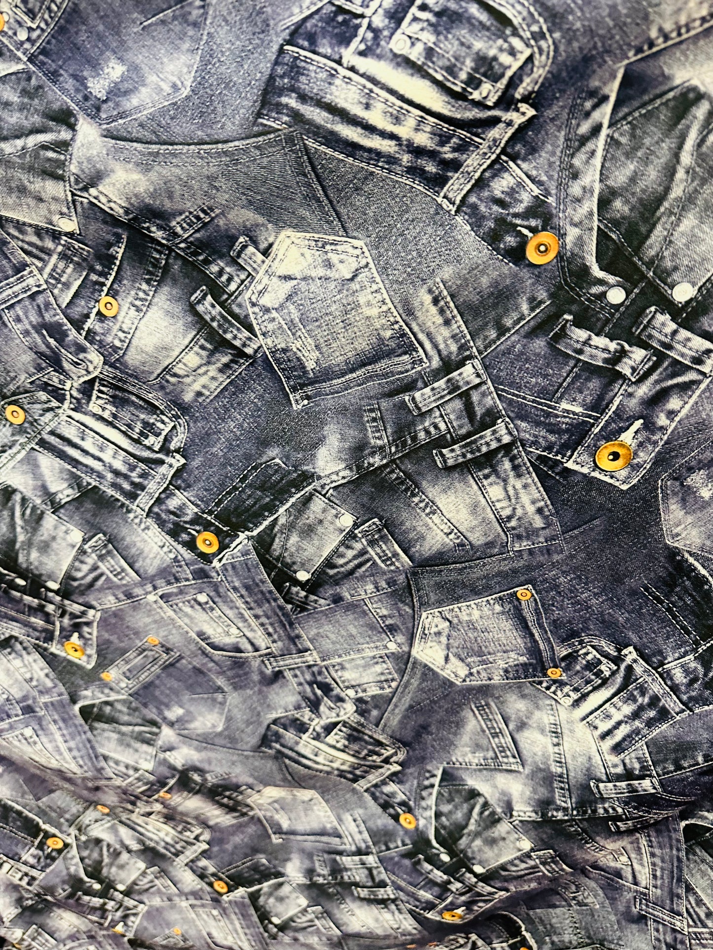 New Denim Jeans design print on great quality of Nylon Spandex 4-way stretch 58/60”