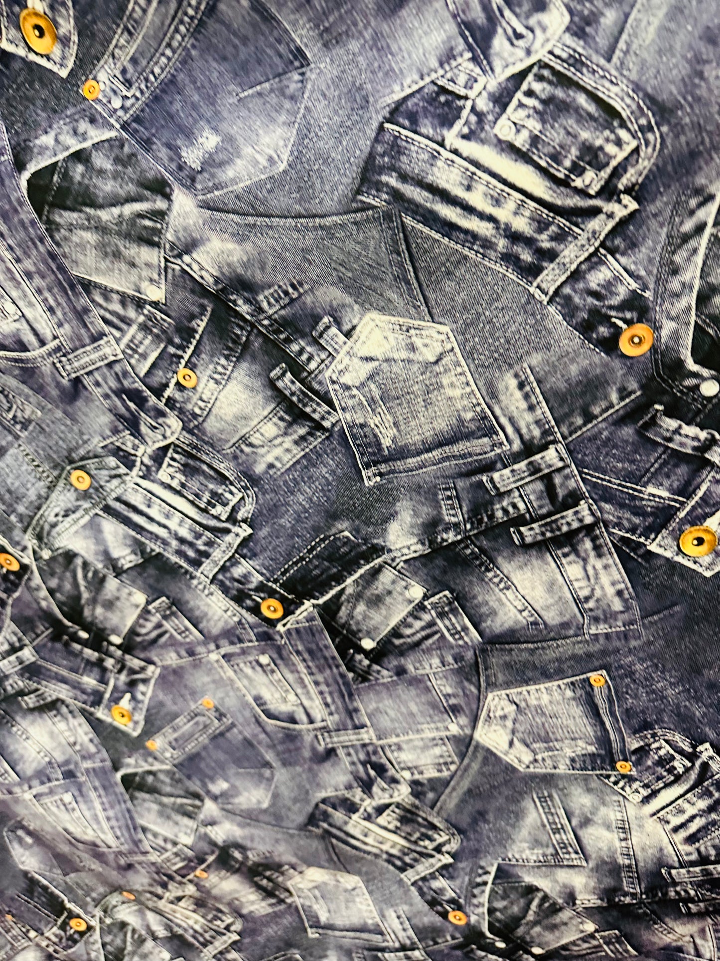 New Denim Jeans design print on great quality of Nylon Spandex 4-way stretch 58/60”