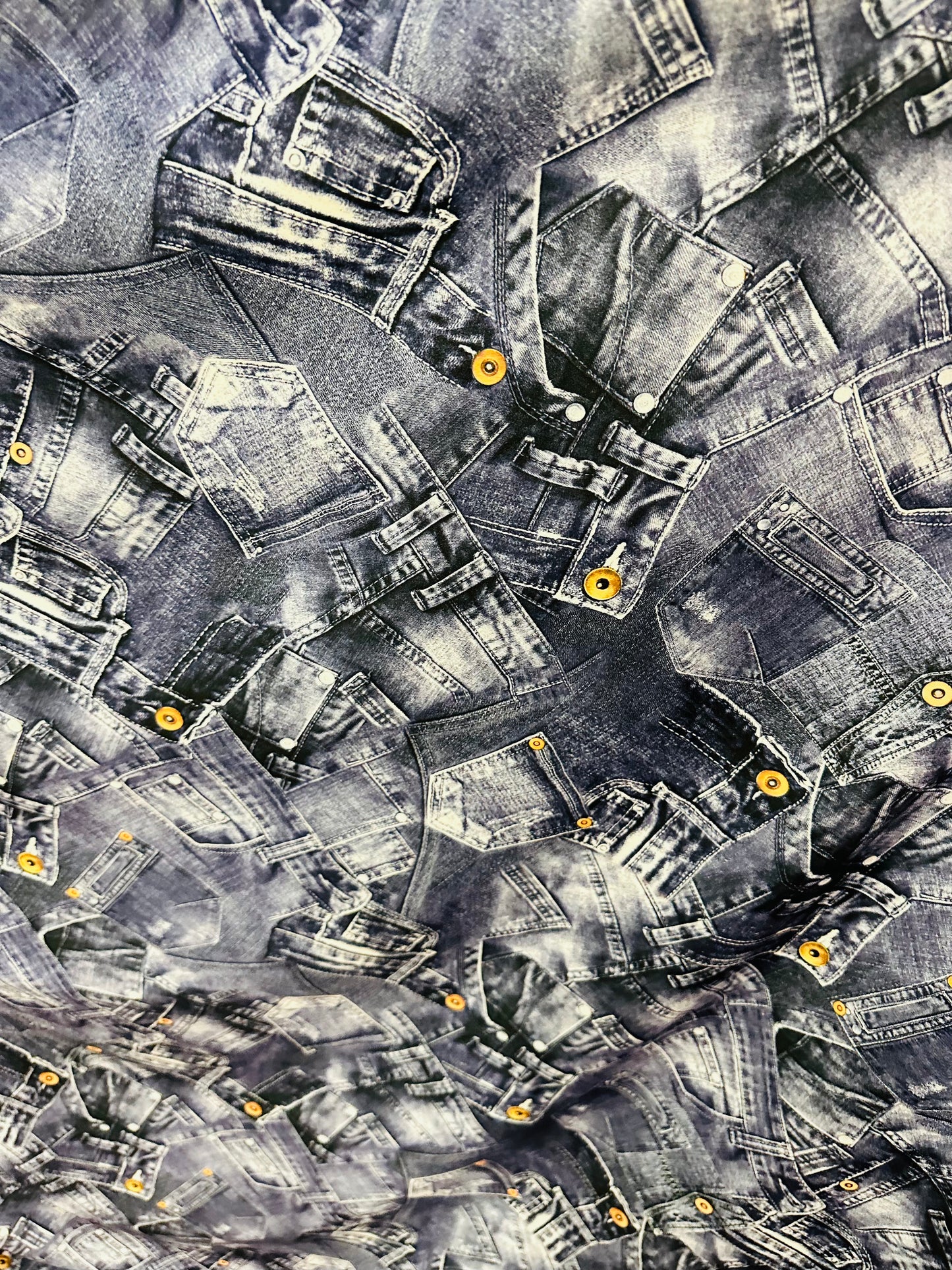New Denim Jeans design print on great quality of Nylon Spandex 4-way stretch 58/60”