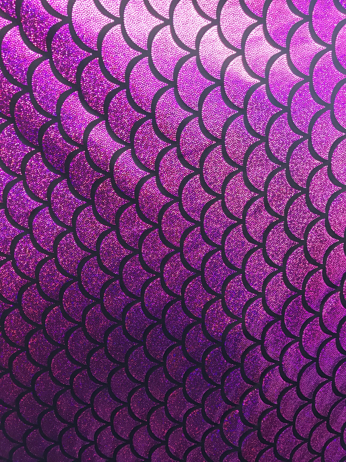 Mermaid design big jumbo size metallic foil on nylon spandex 4way Stretch 58/60" sold by the YD. Ships worldwide from Los Angeles CA, USA