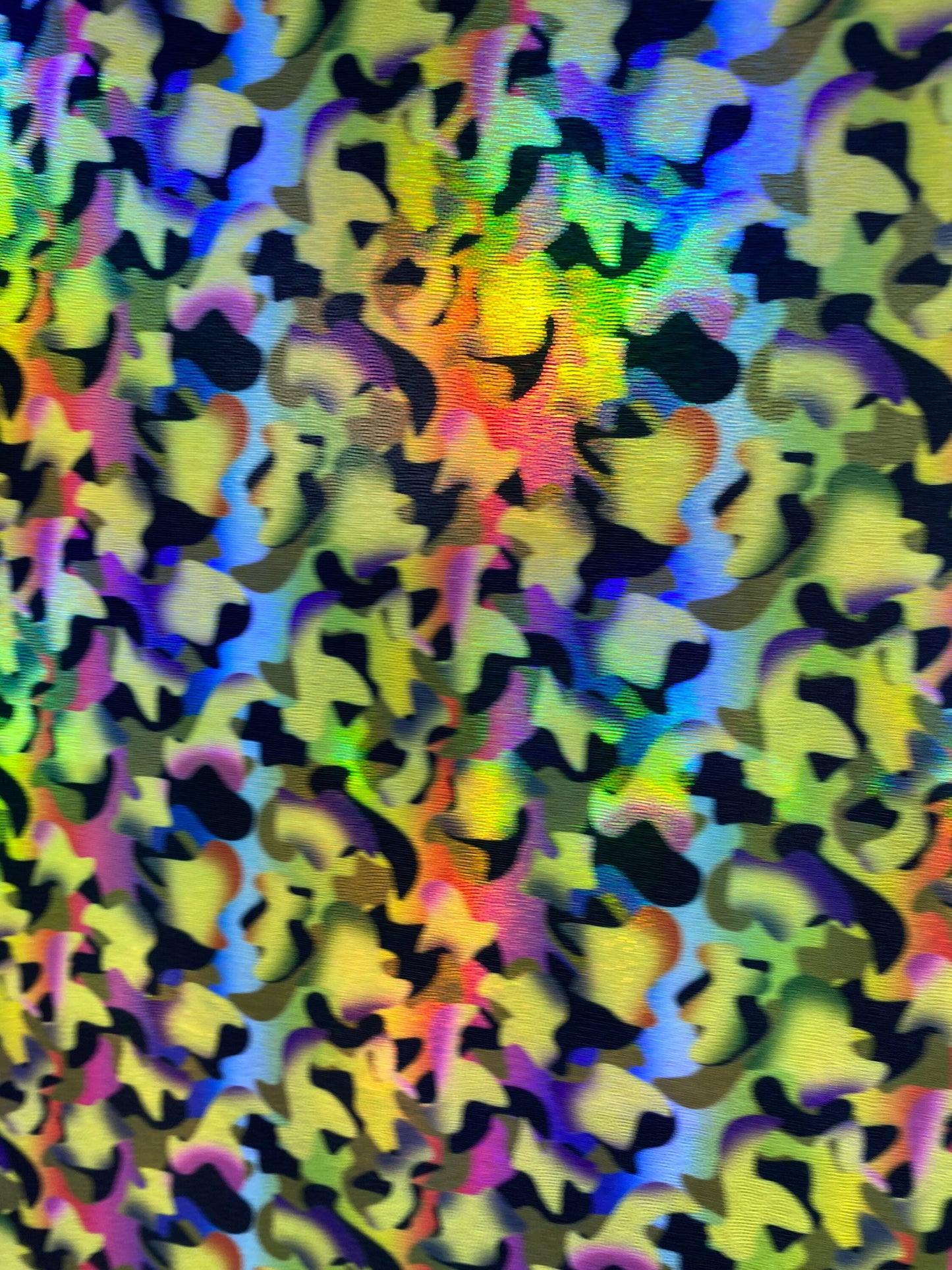 New 3D Digital foil print camouflage army design hologram spandex with foil print on nylon spandex 4-way stretch 58/60” Sold by the YD.