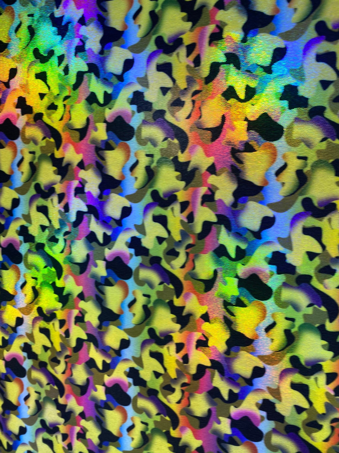 New 3D Digital foil print camouflage army design hologram spandex with foil print on nylon spandex 4-way stretch 58/60” Sold by the YD.