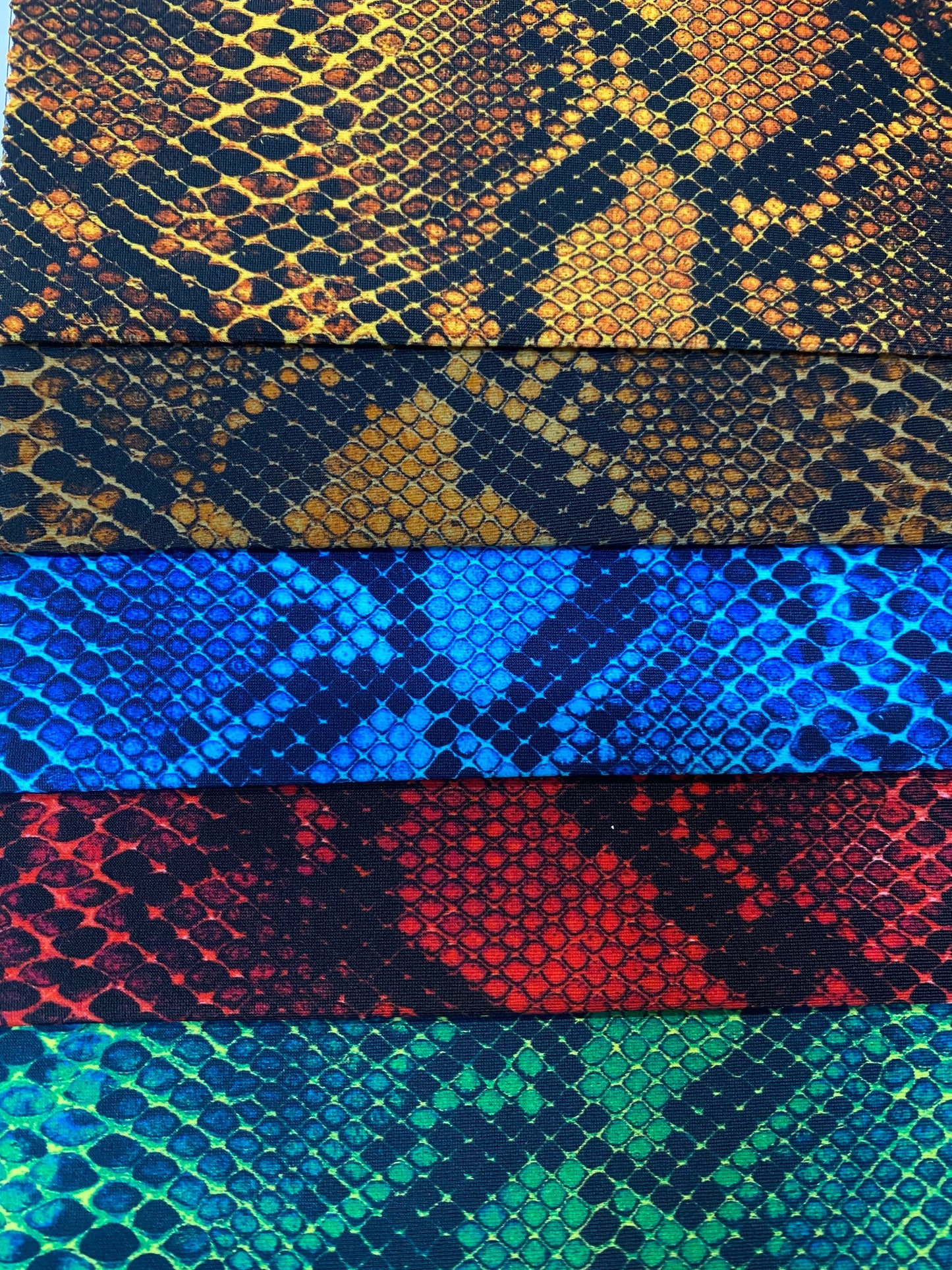 Exotic Serpent design digital print on best quality of nylon spandex 4-way stretch 58/60” Sold by the YD. Ships worldwide from Los Angeles