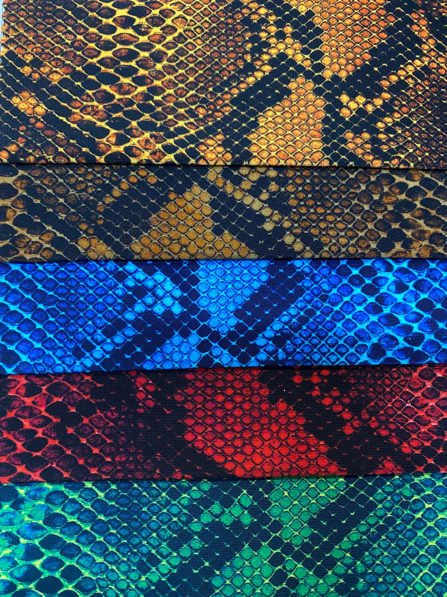 Exotic Serpent design digital print on best quality of nylon spandex 4-way stretch 58/60” Sold by the YD. Ships worldwide from Los Angeles