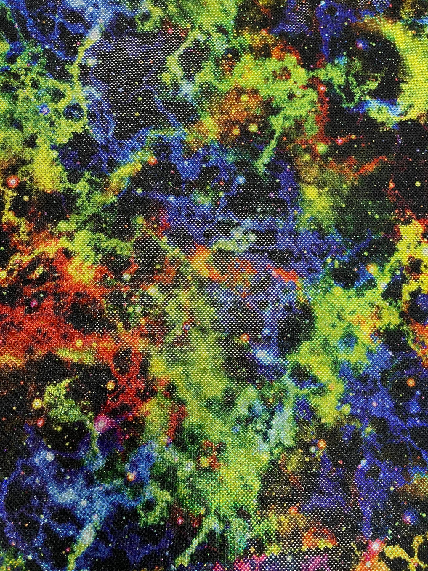 New Galaxy design hologram metallic Nylon spandex 4-way stretch 58/60” Sold by the YD. Ships Worldwide from Los Angeles California USA.