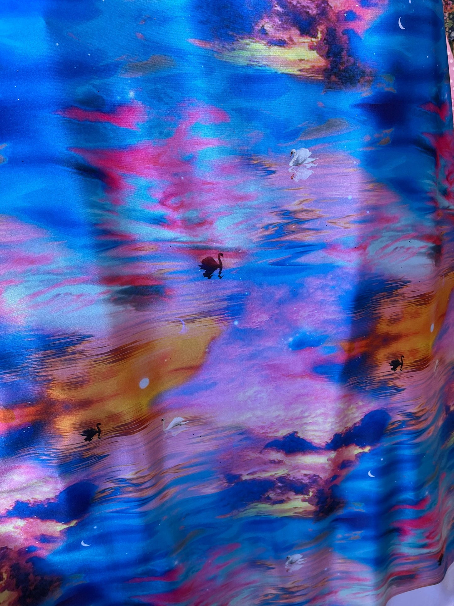New Tie Dye design print on poly jumbo spandex 2-way stretch 58/60” Sold by the YD. Ships Worldwide from Los Angeles California USA.