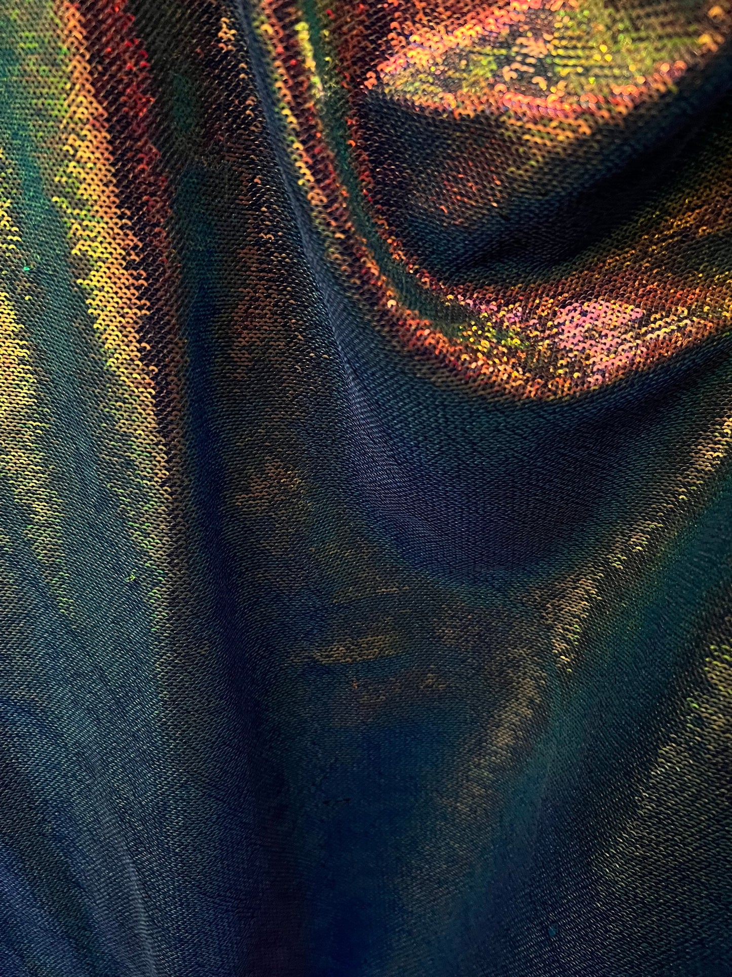 Spectrum sequins all over non stretch 55/60” Sold by the YD. Ships Worldwide from Los Angeles California USA.