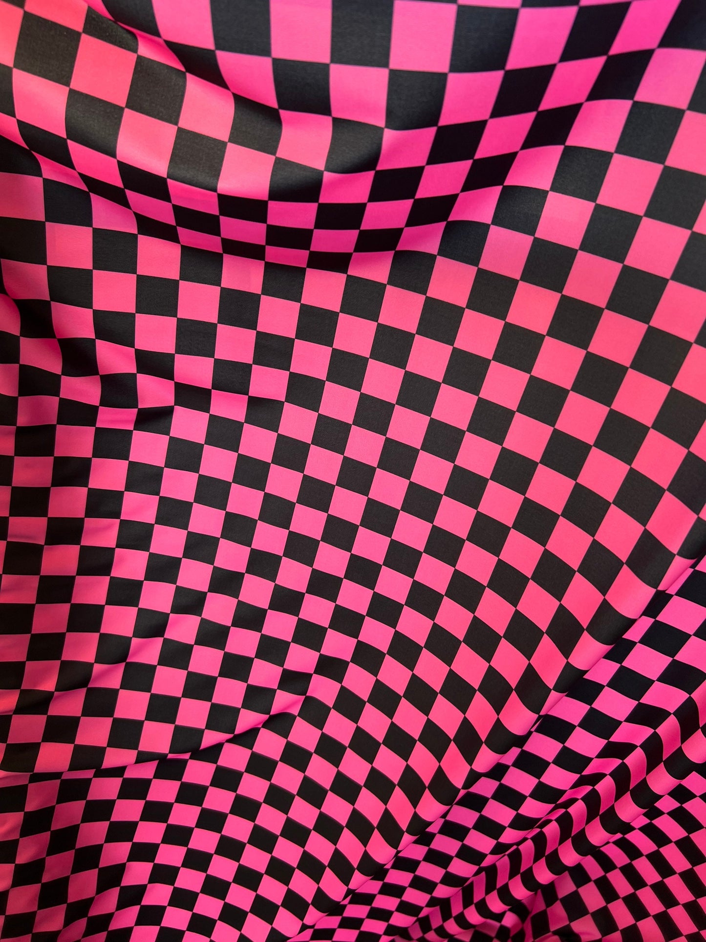 Checkers design 1” print on great quality of nylon spandex 4-way 58/60” Sold by the YD. Ships Worldwide from Los Angeles California USA.