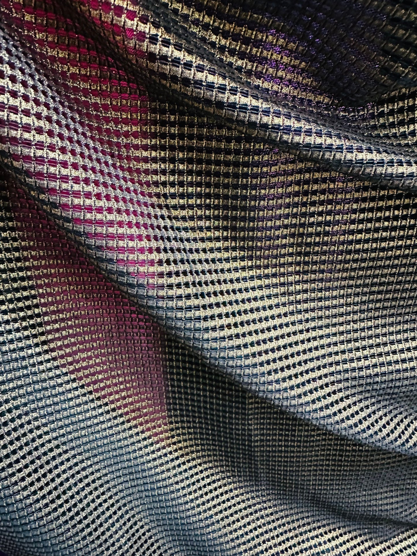 Geometric metallic mesh 2-way stretch black/gold 58/60” Sold by the YD. Ships worldwide from Los Angeles California USA