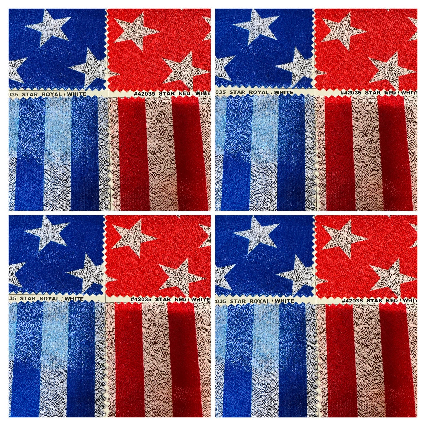 Stars & Stripes freedom design metallic hologram nylon spandex 4-way stretch 58/60” Multicolor Sold by the YD. Ships worldwide