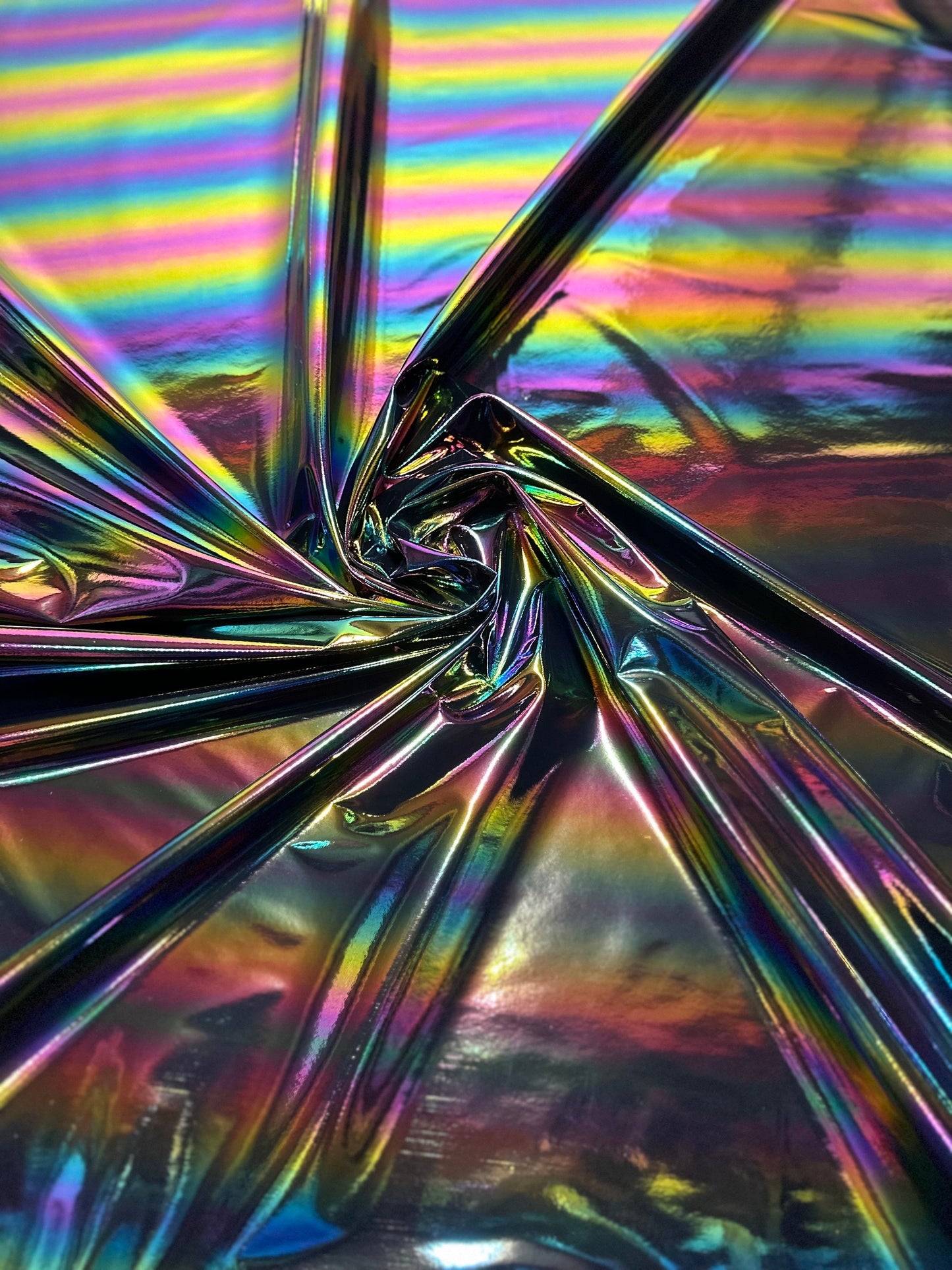 New Iridescent rainbow 2-way stretch vinyl 58/60” luxury fabrics by AlexLAFabrics