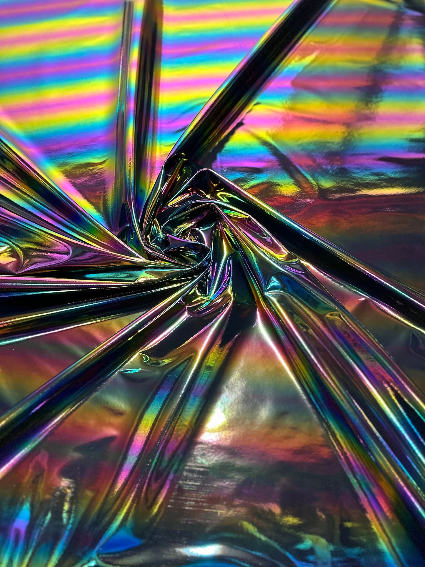 New Iridescent rainbow 2-way stretch vinyl 58/60” luxury fabrics by AlexLAFabrics