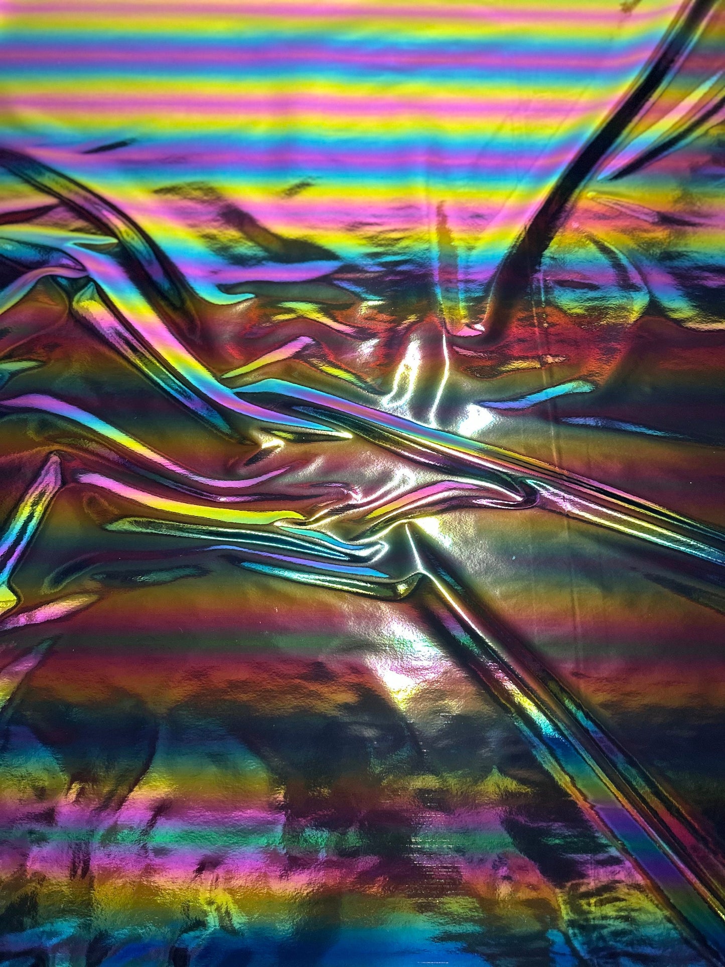 New Iridescent rainbow 2-way stretch vinyl 58/60” luxury fabrics by AlexLAFabrics
