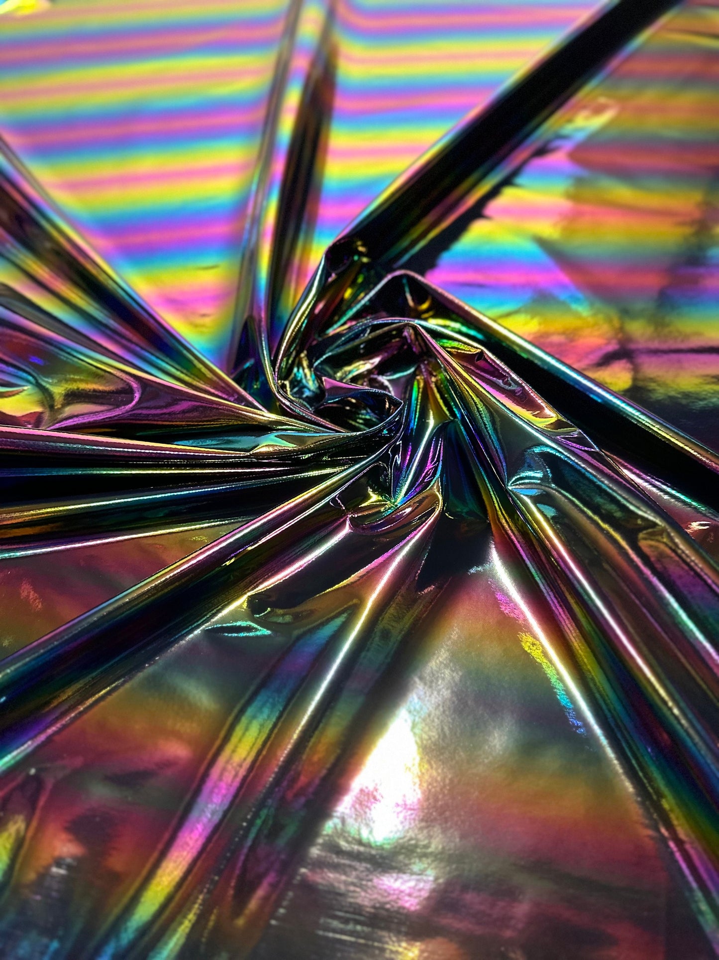 New Iridescent rainbow 2-way stretch vinyl 58/60” luxury fabrics by AlexLAFabrics
