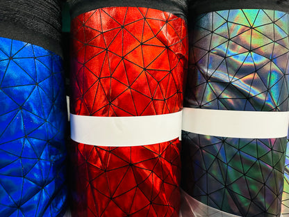 Luxury Geometric Iridescent metallic all over foil nylon spandex 4-way stretch 58/60”