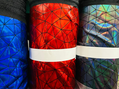 Luxury Geometric Iridescent metallic all over foil nylon spandex 4-way stretch 58/60”