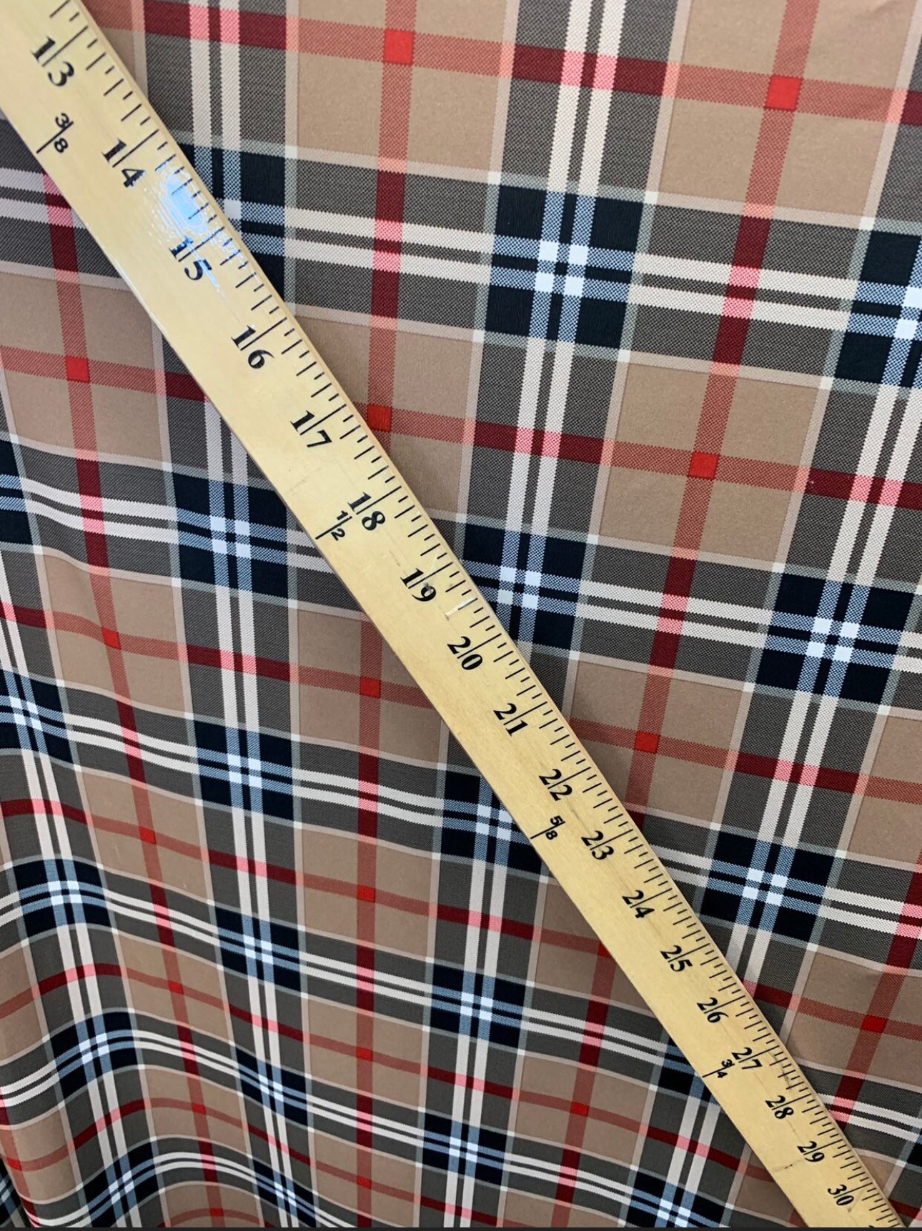 New Fashion Plaid design Taupe/Black print on best quality of nylon spandex 4-way stretch 58/60”