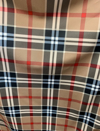 New Fashion Plaid design Taupe/Black print on best quality of nylon spandex 4-way stretch 58/60”