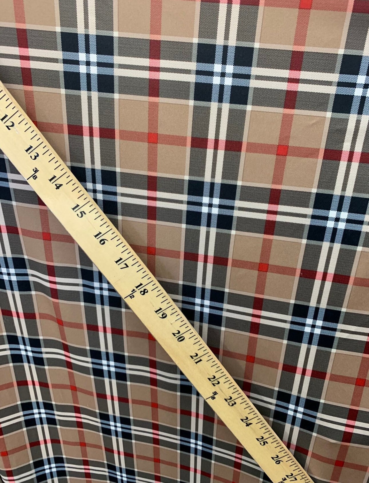 New Fashion Plaid design Taupe/Black print on best quality of nylon spandex 4-way stretch 58/60”