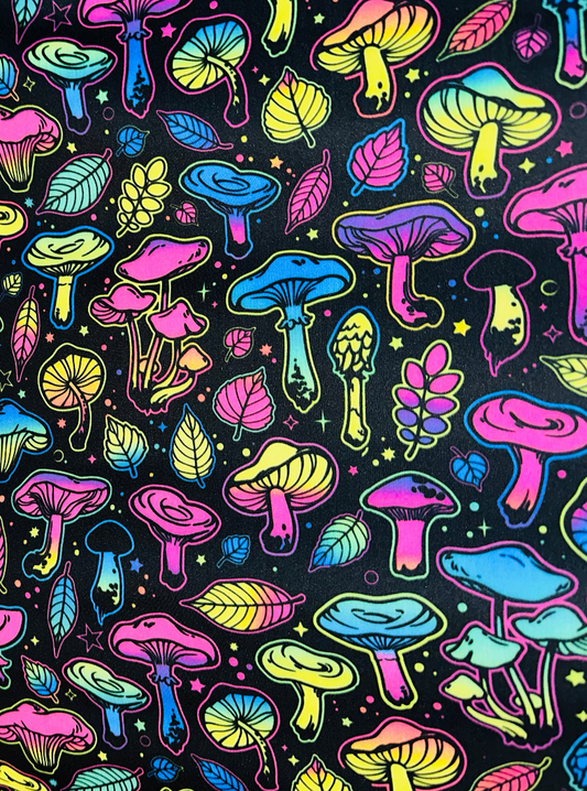 Fantastic Magic Mushrooms design high quality spandex 4-way stretch