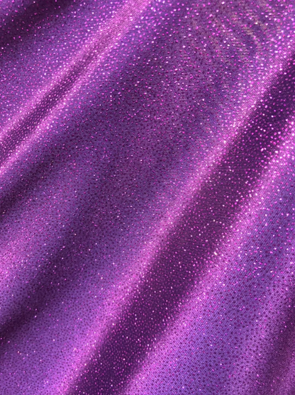 New Selena design poly spandex with glitter eggplant/purple 2way stretch 58/60"