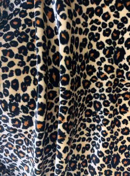 New premier exotic Leopard design print on stretch velvet 4-way 58/60"