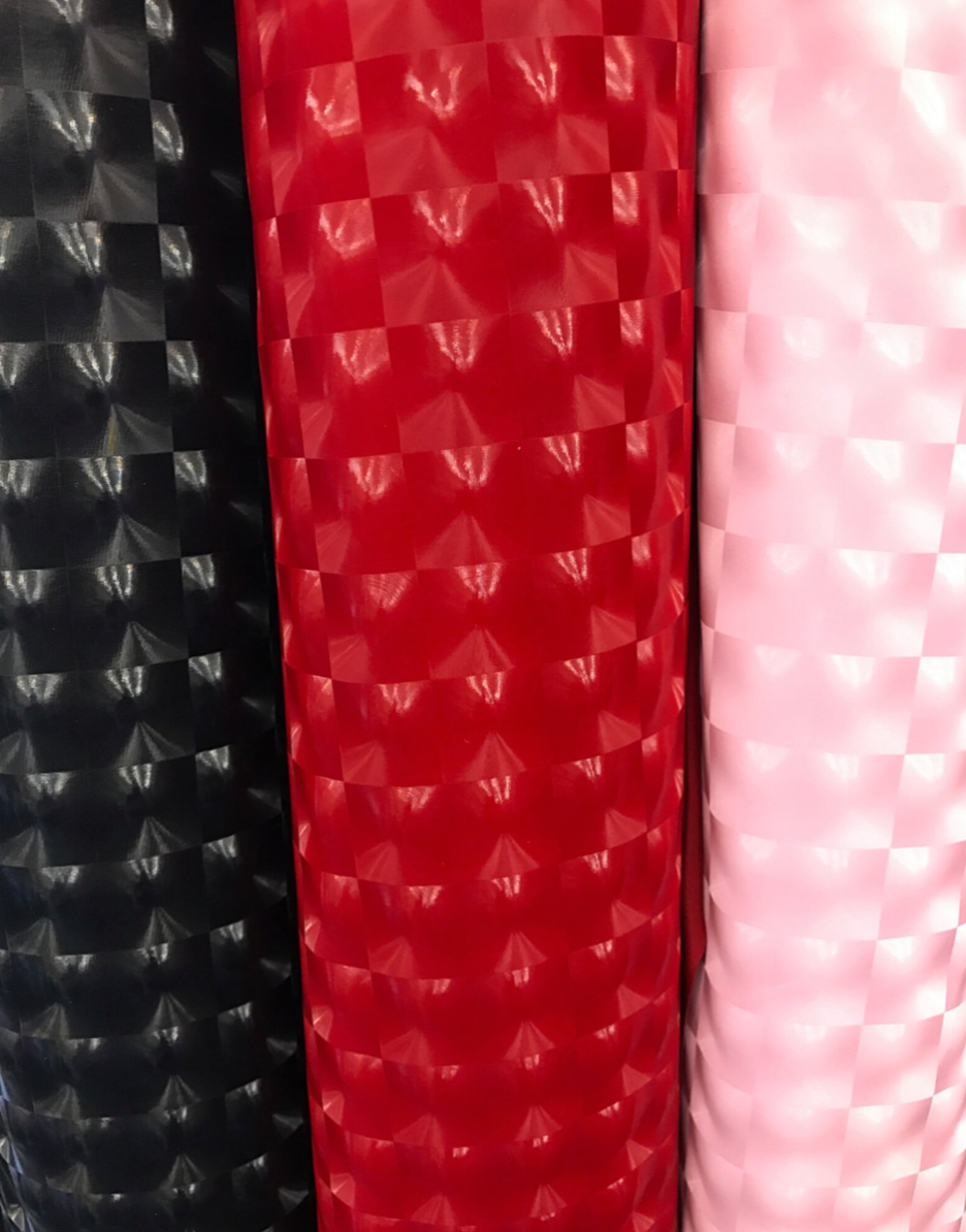 3D vinyl black and red 2way Stretch pvc Stretch 58/60"