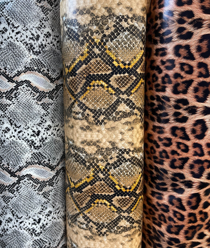 New Exotic animal print stretch shiny vinyl 2-way 58/60”