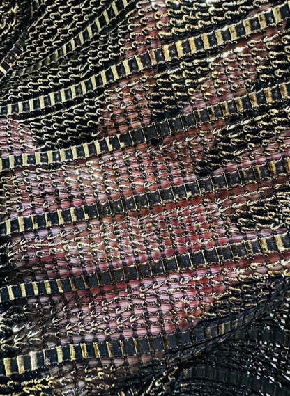 New metallic mesh chained design 2-way stretch 50/52” High quality fabrics by AlexLAFabrics