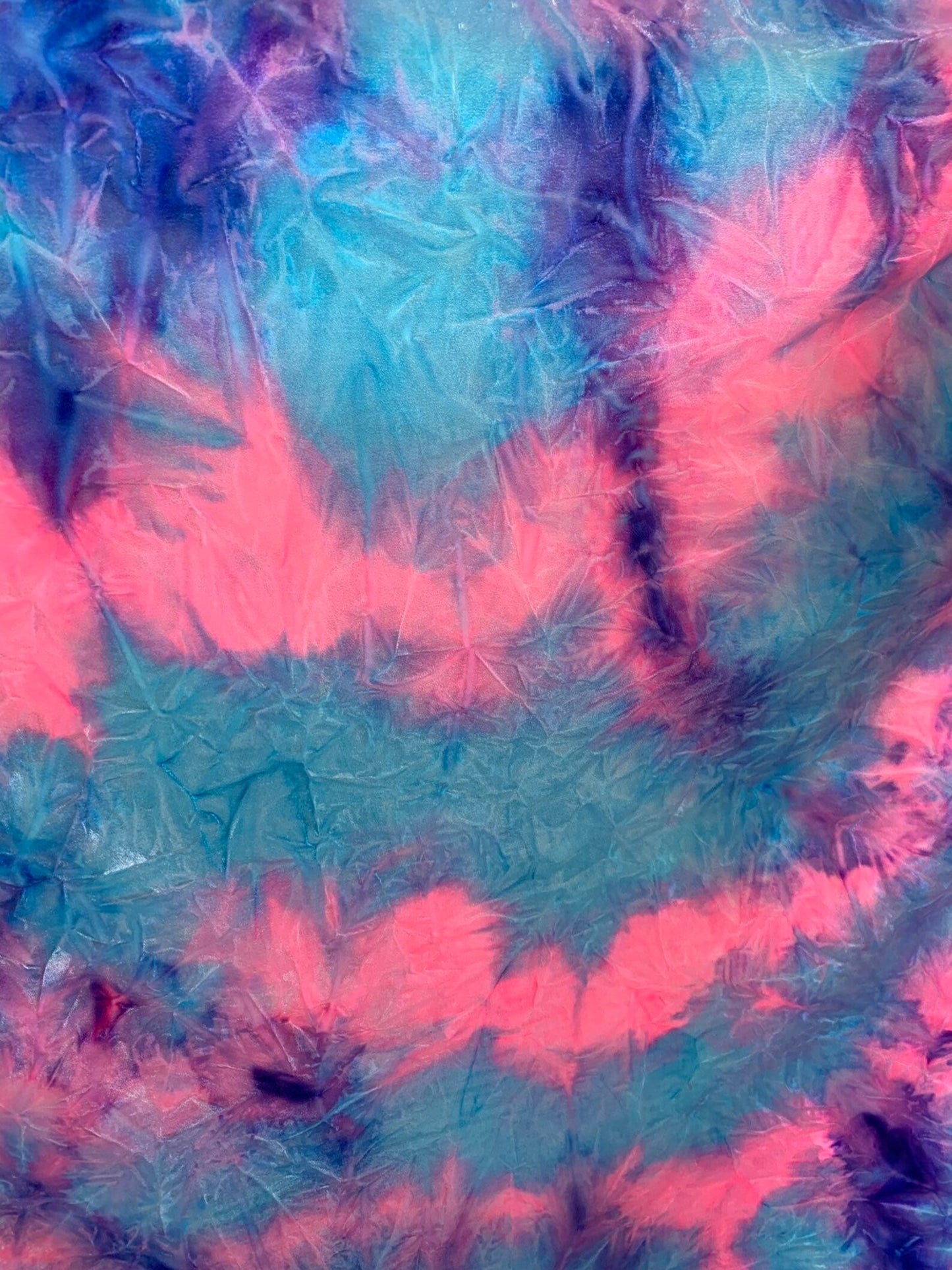 Cotton candy colors print on heavy stretch crushed velvet 4way stretch 58/60"