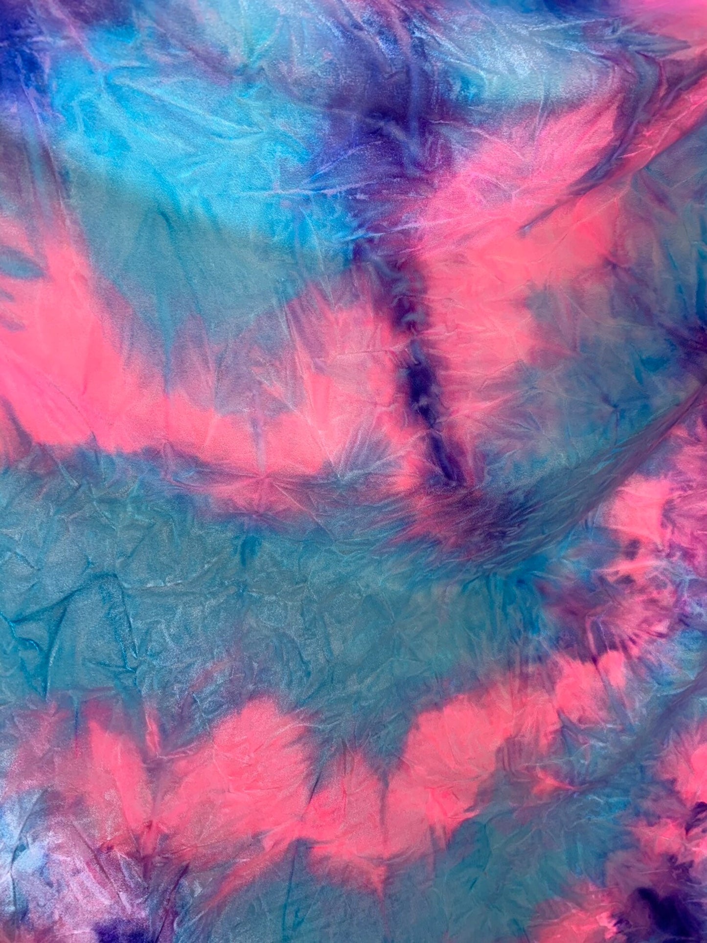 Cotton candy colors print on heavy stretch crushed velvet 4way stretch 58/60"