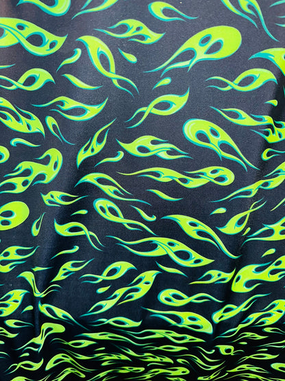 New Luxury Flames design print on best quality of nylon spandex 4-way stretch high quality spandex By AlexLAFabrics