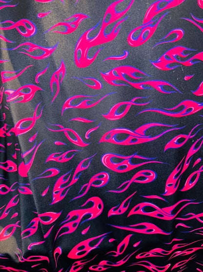 New Luxury Flames design print on best quality of nylon spandex 4-way stretch high quality spandex By AlexLAFabrics